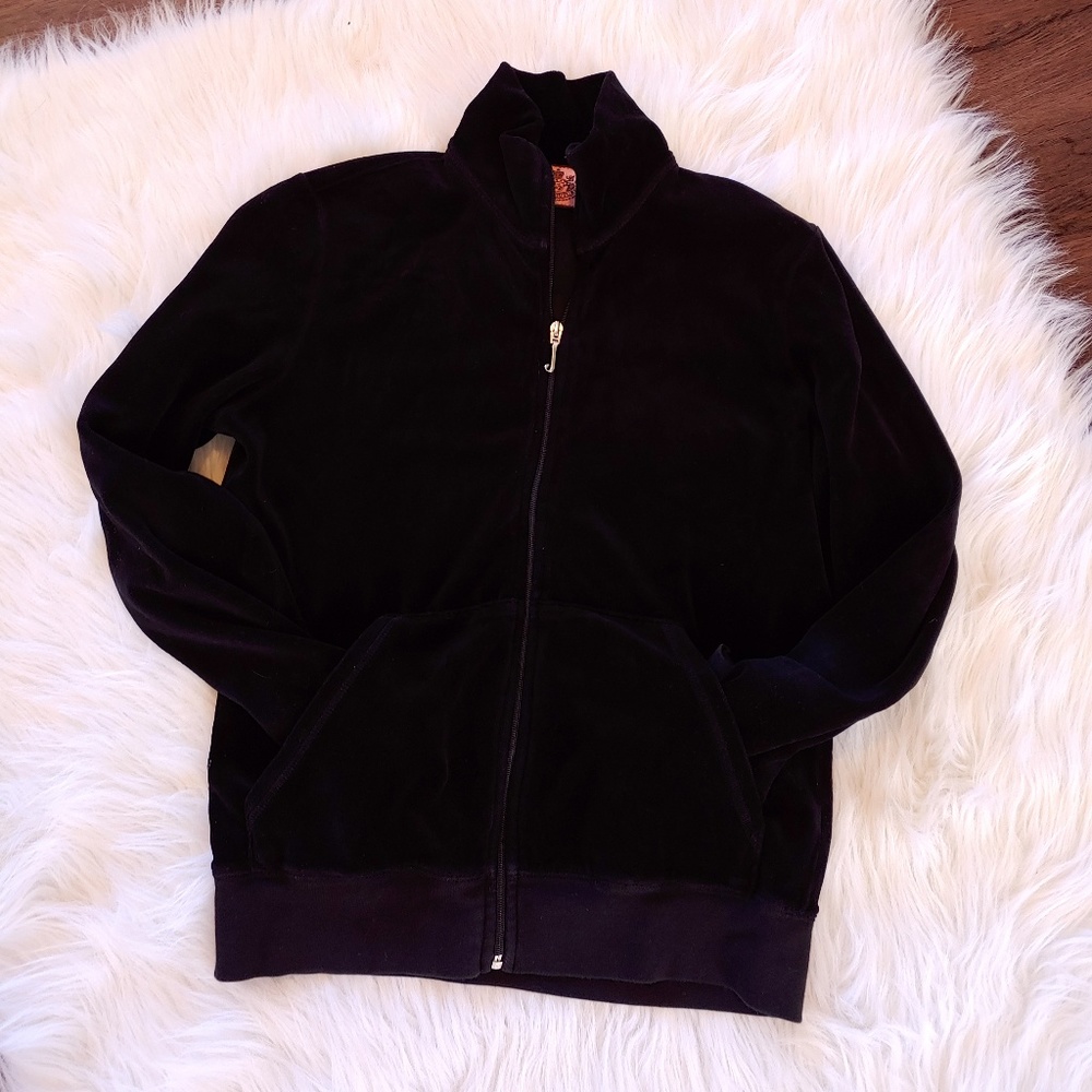 ◊ Juicy Couture Black Velour Track Jacket